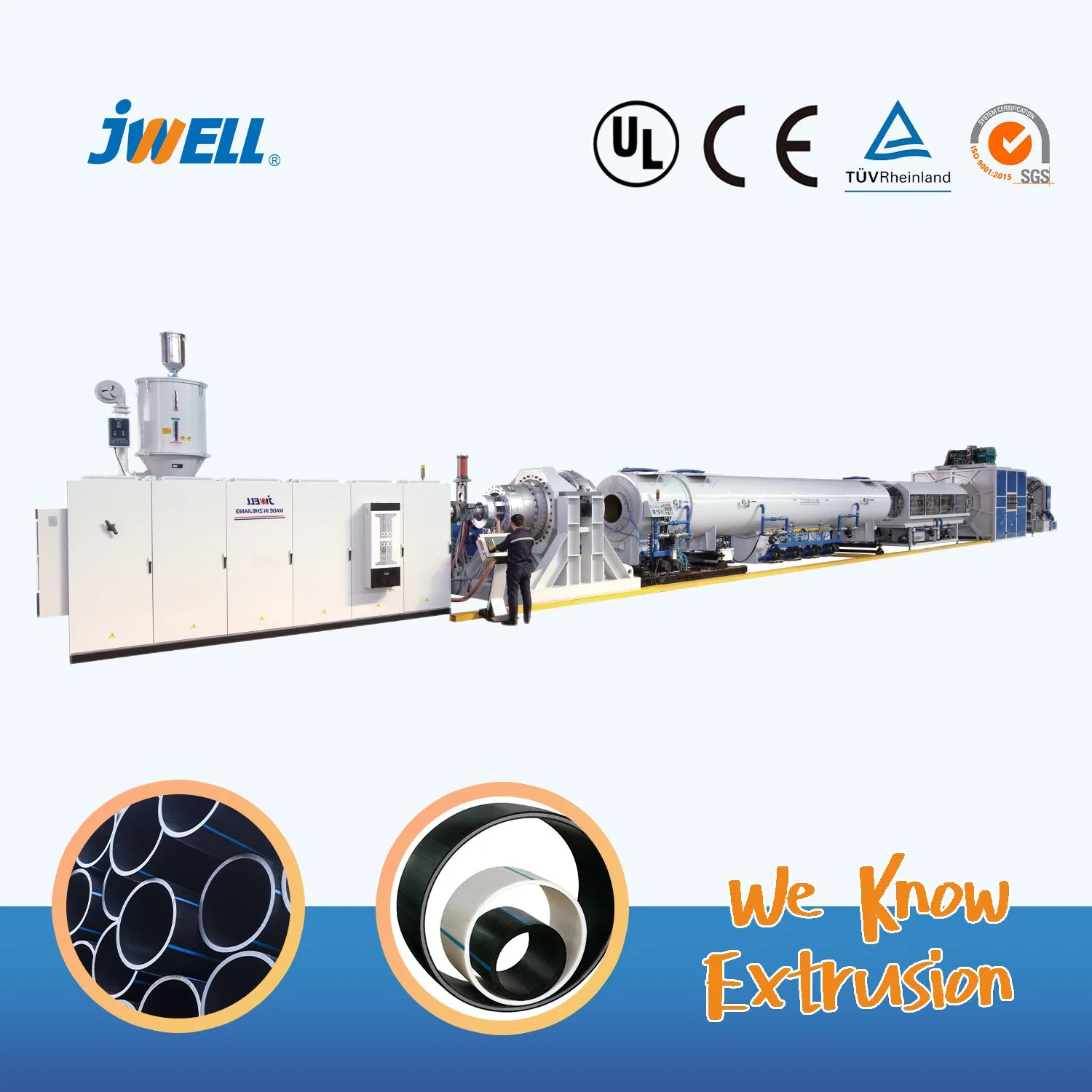 Jwell New Generation HDPE Water Supply Single Layer Plastic Hose Production Equipment