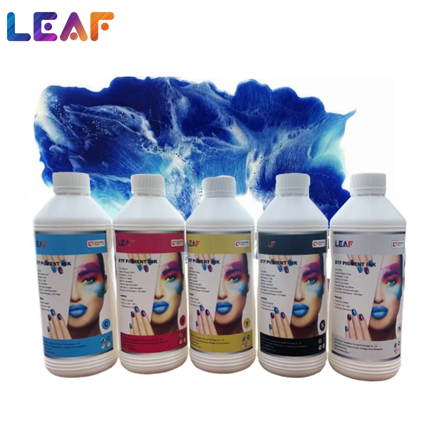 Dtf Printing Ink Cmyk+W Color Pigment Transfer Dtf Ink for Film Epson I3200 Dtf T Shirt Printer