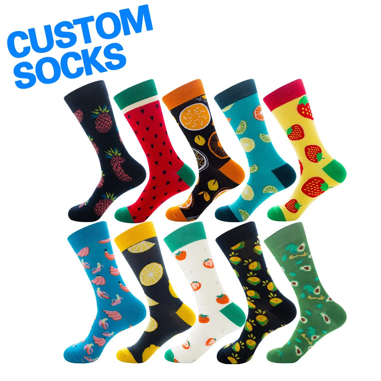 Wholesale/Supplier Unisex Jacquard Cotton Daily Casual Crew Socks Print Socks