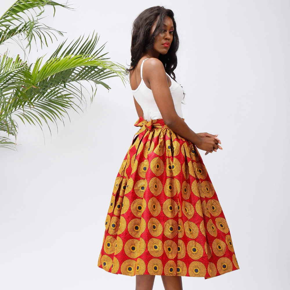 Manufacturing Customized Wholesale/Supplier Africa Clothing MIDI African Print Skirts