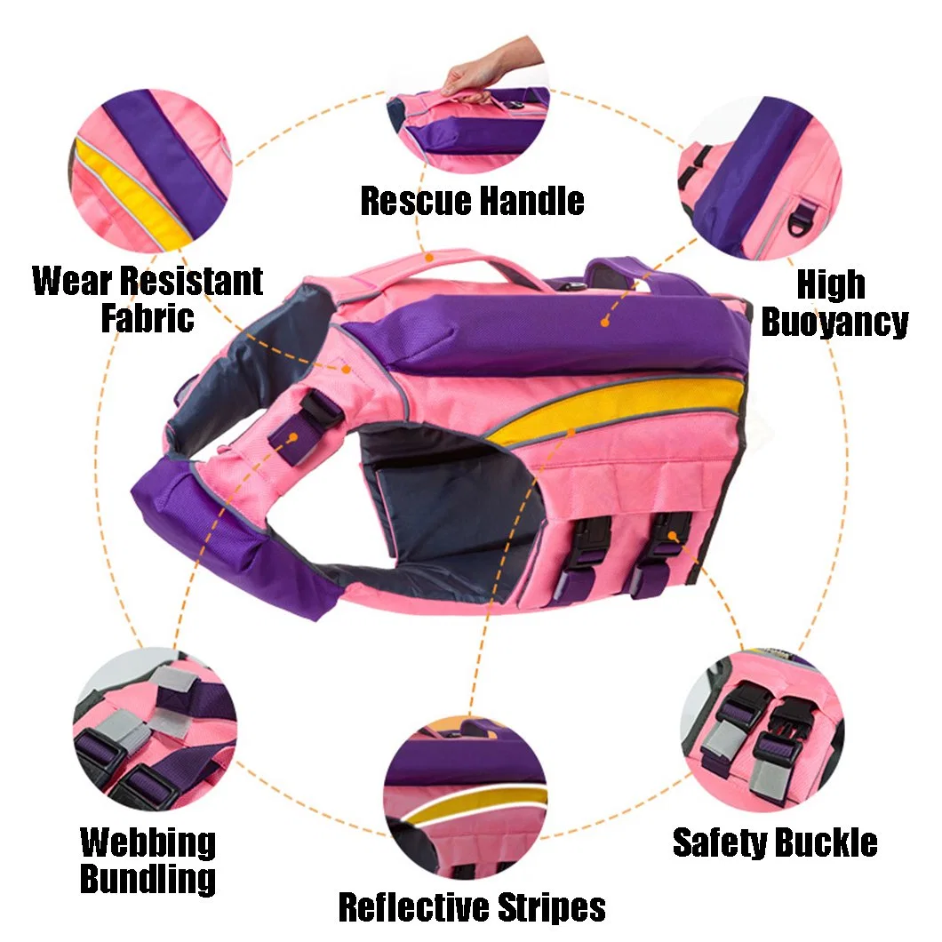 High Buoyancy Bright Color Reflective Pet Swimming Vest Dog Lifejacket