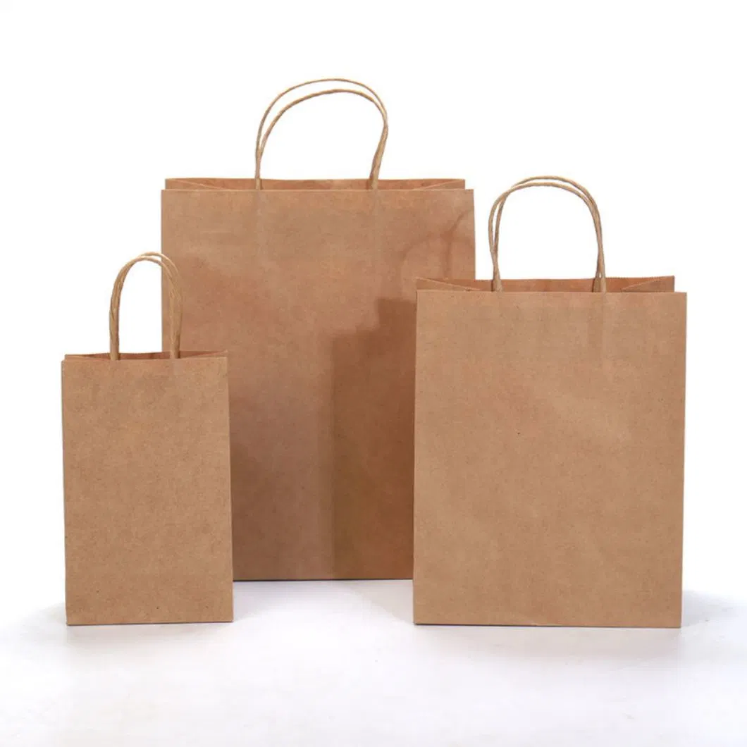 Fábrica de alta calidad baratos Kraft bolsas de papel bolsa de transporte impresión Con asas China Promoción personalizada impresión offset Aceptar