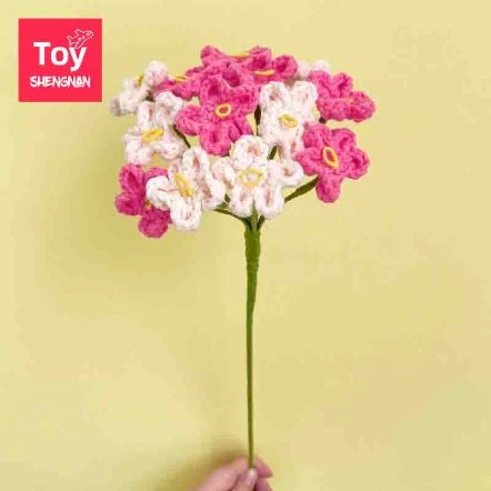 Artifical Handmade Crochet Flower Toy DIY Valentine's Day Dont Forget Me Flower