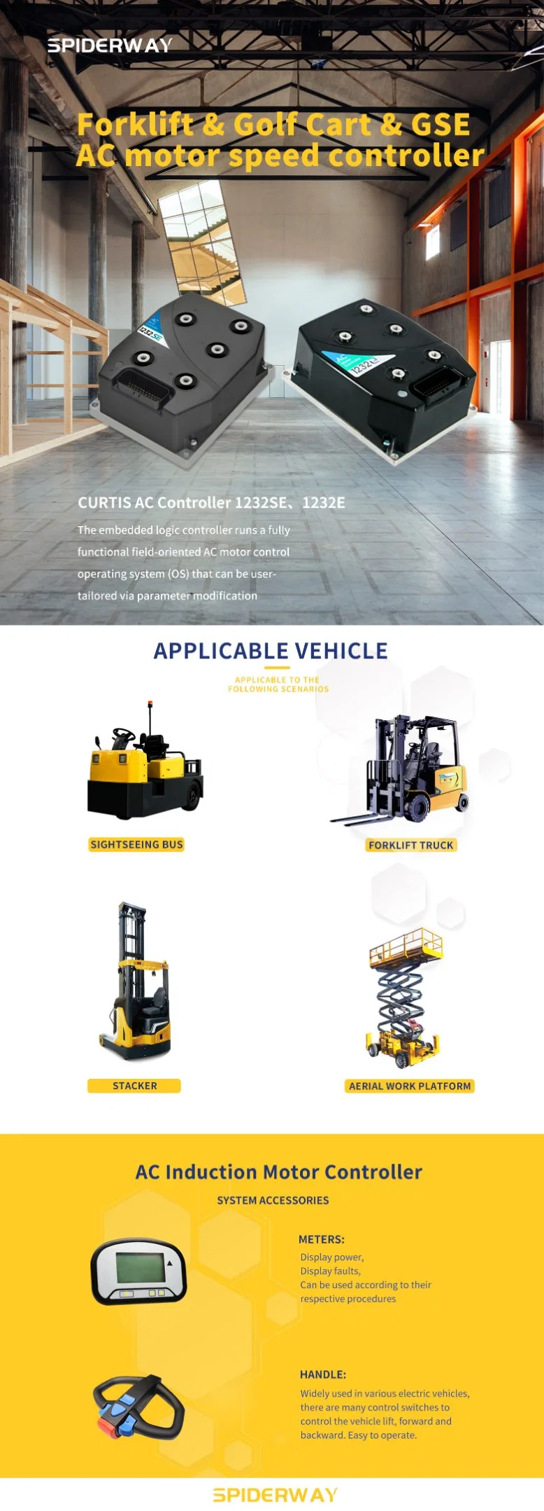 Electric Motor Speed Controller Used in Electric Sightseeing Cars Forklifts