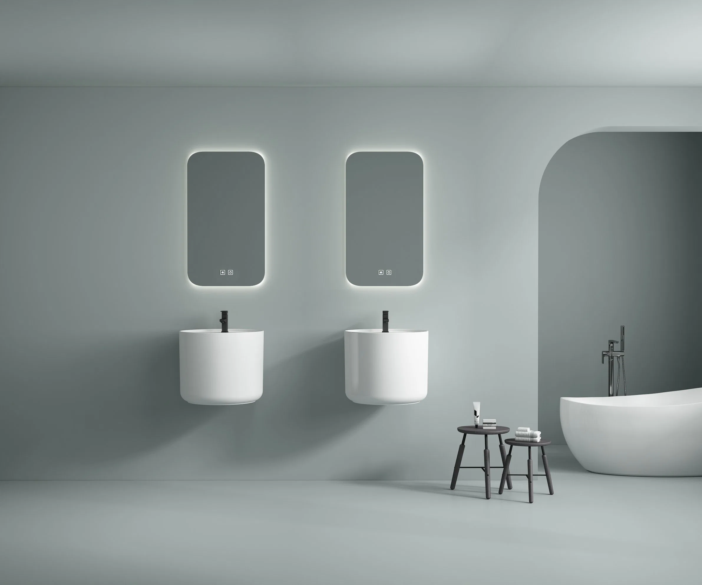 Tocadores Armario Baño tocador Ceramica lavabo montaje en pared personalizable Sink