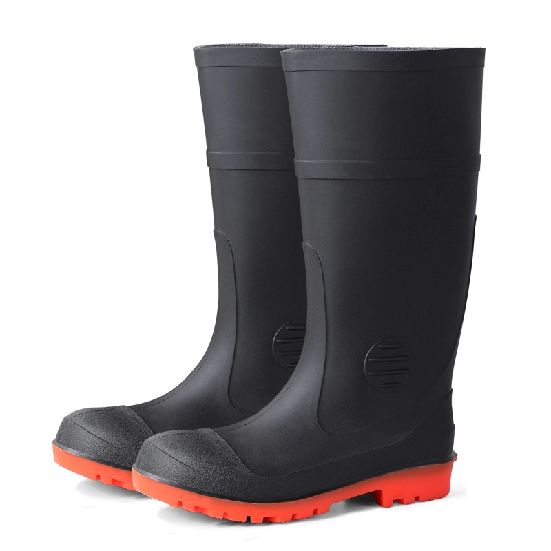 Fabrik Günstige PVC-Schutz chemische Anti-Rutsch-Sicherheit Arbeit Bergbau Stiefel Unisex Landwirtschafts-Regenstiefel Schuhe