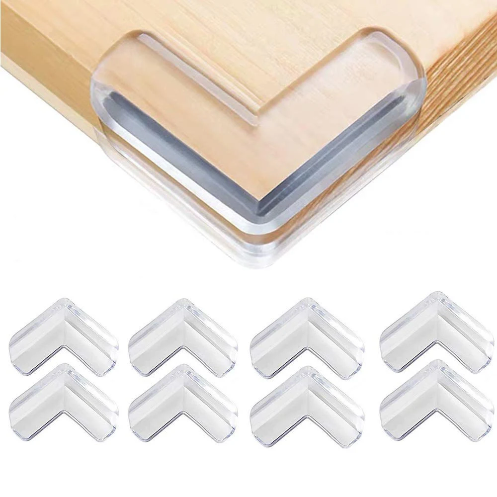 L-Shaped Clear Corner Protectors Rubber Furniture Corner Edge Table Cushion Guard Protectors