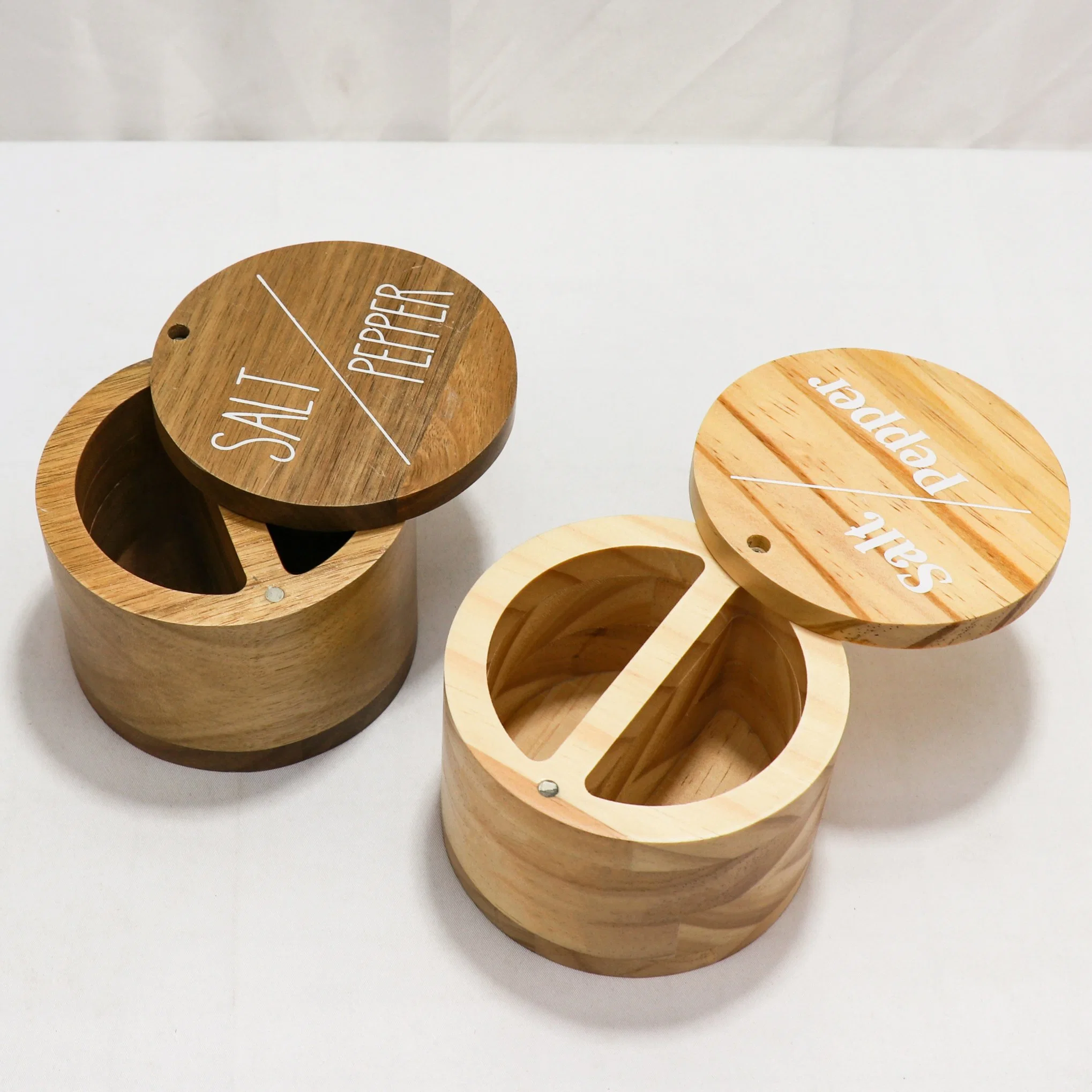 Handmade Wooden Spice Box Round Shape Wooden Spice Box