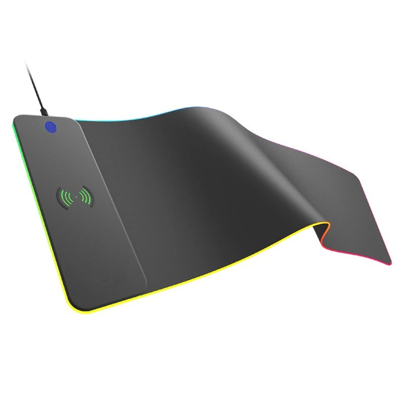 Customized Fast 15W Wireless Charging Keyboard Mat RGB LED Light Gaming Mouse Pad with Wireless Charger Desk Mat