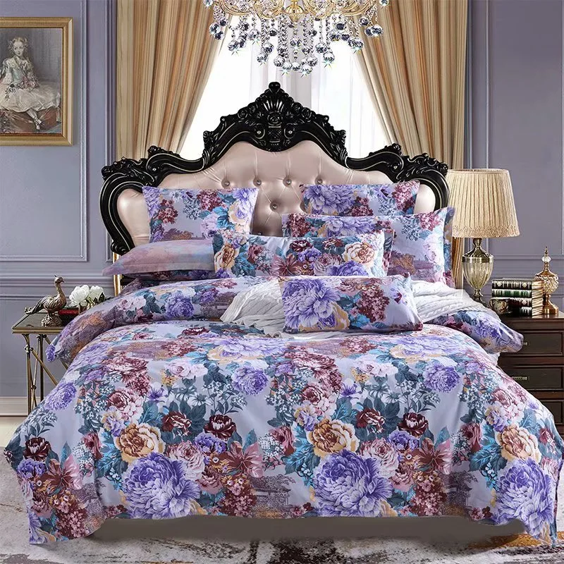 China Home Textile Wholesale Market Nantong Supplier Yiwu Hot Selling 4PCS Bedsheet Duvet Cover Set