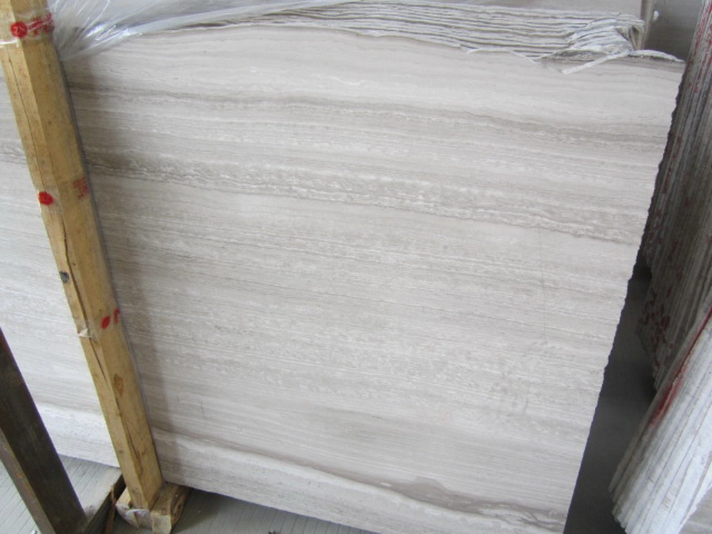 White Wood Grain Chinese White Marble Grey Veins