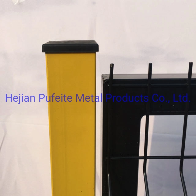 Yellow Color Post with Black Color Wire Fence Panel for Warehouses or Machine.