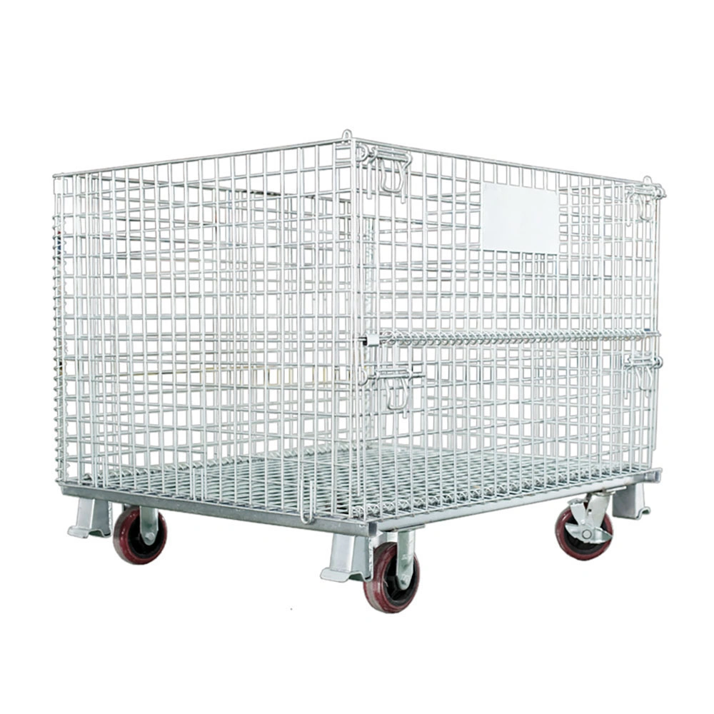 Good Quality Steel Material Foldable Lockable Metal Wire Mesh Storage Cage