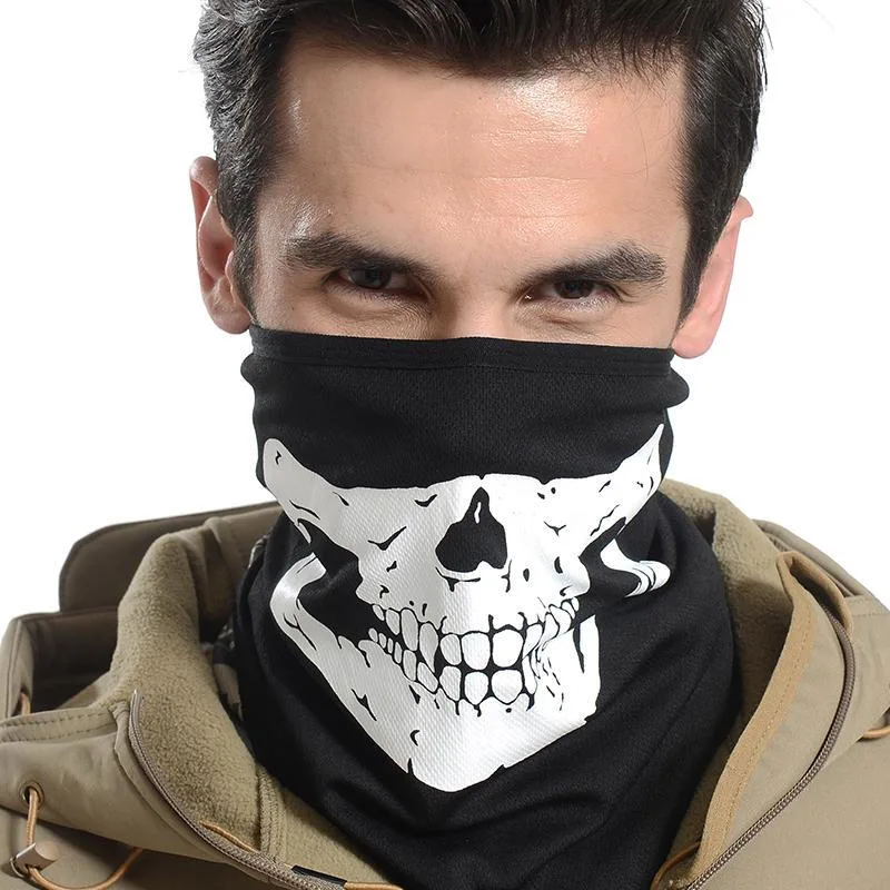 Motorcycle Face Masks Custom Logo Veil Half Face for out Riding Skull Face Tube Black Scarf