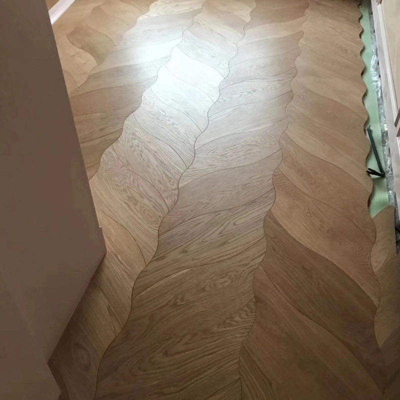 Forma de hojas Piso de madera de roble ingeniería