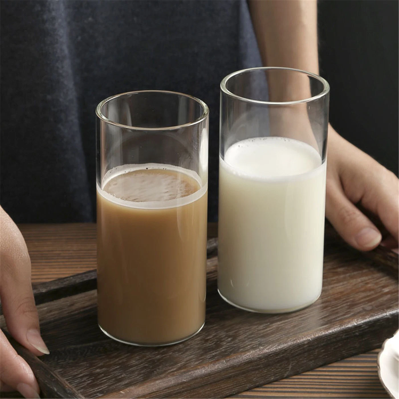 Amazon Style Can Shaped Beer Glass with Bamboo Lid