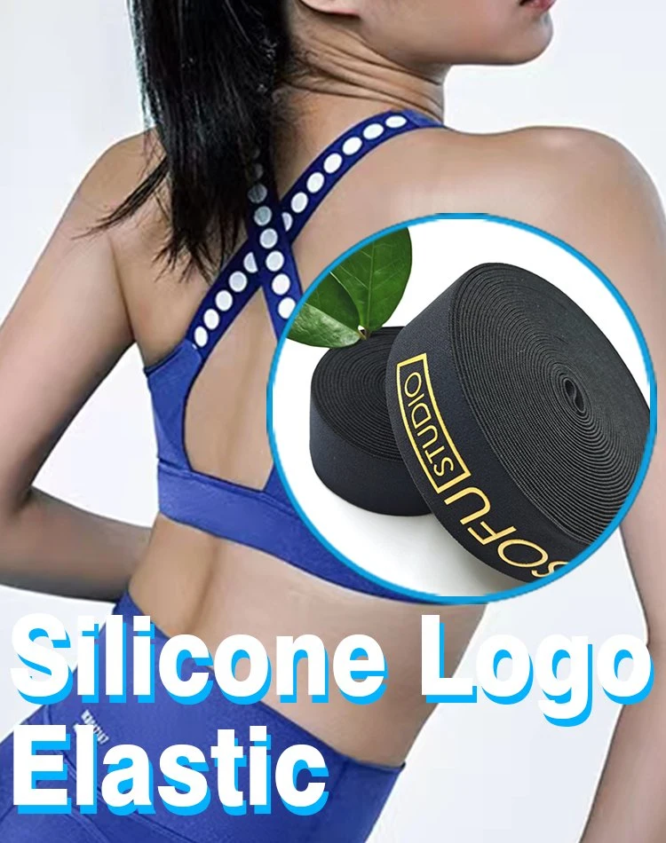 Wholesale/Supplier Non-Slip Transparent Silicone Logo Elastic Webbing for Clothes