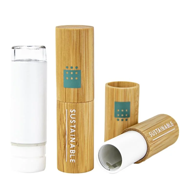 Biodegradable Refillable Eco Friendly Bamboo Empty Lip Balm Stick Packaging Container Lipsticks Tube