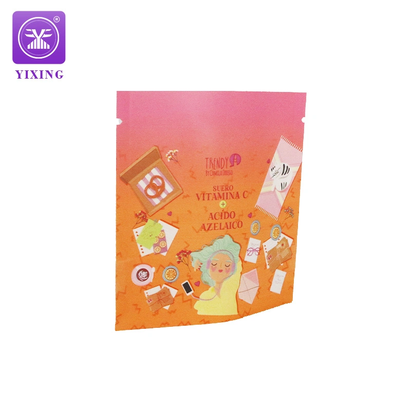 Yixing Beutel 3 Seiten Sealing Bag für Facemask Hautpflege Cremefarbener Verpackungsbeutel