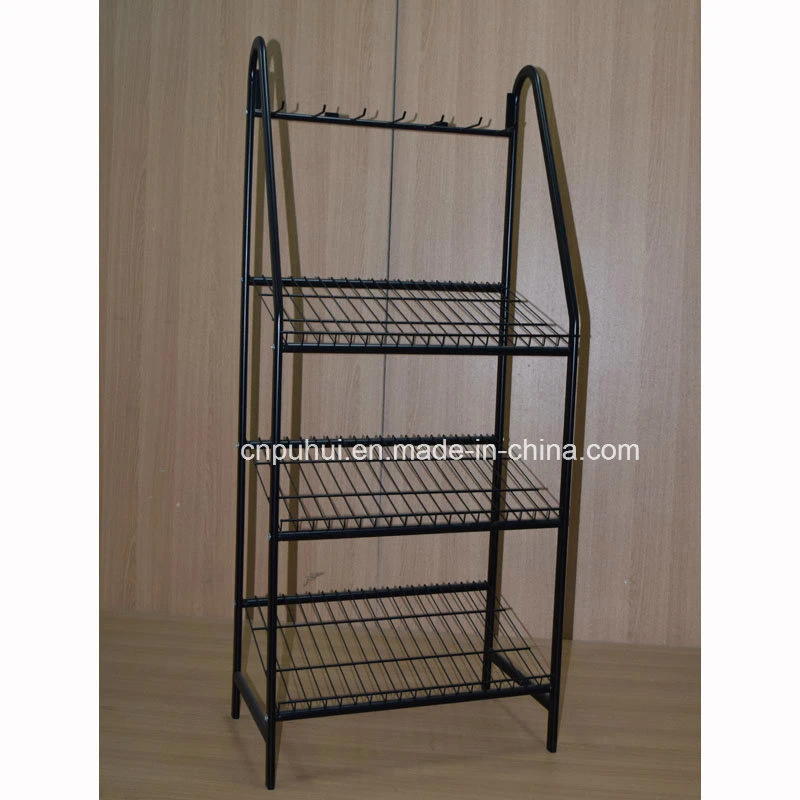 Floor Standing Multi Layer Steel Wire Shelving Display Rack (PHY3029)