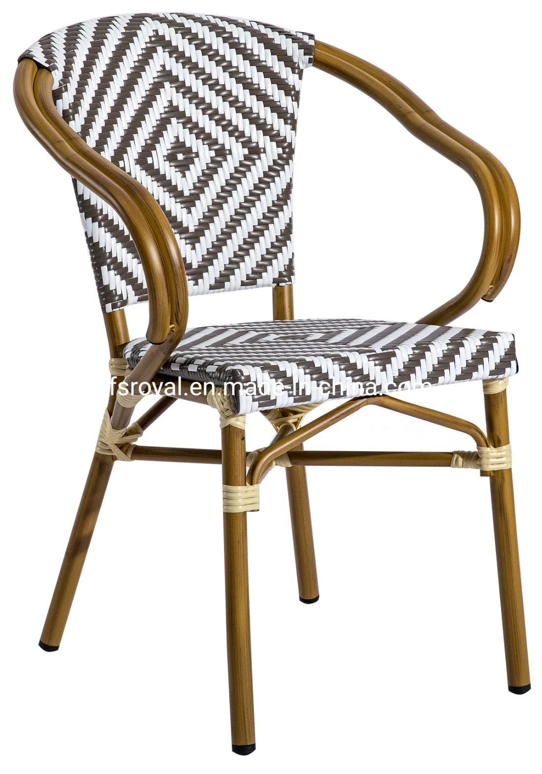 Paris French Furniture Outdoor Stackable Bistro PE Rattan Dining Chair