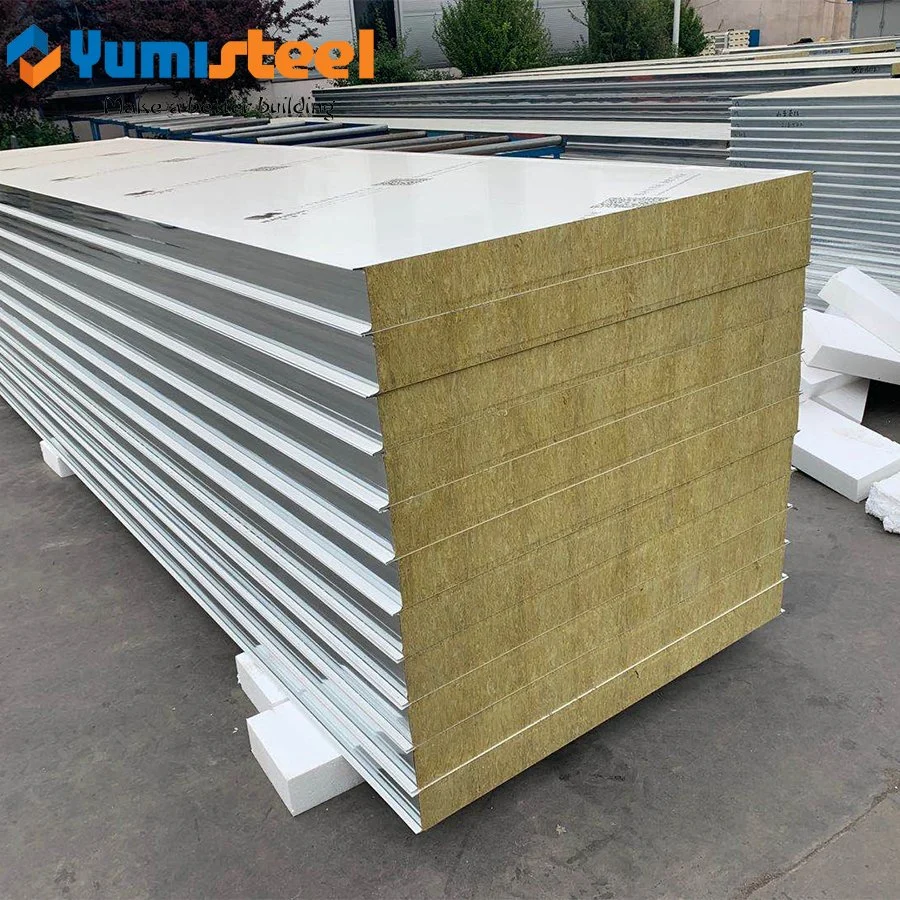 50mm Sound Absorption Rockwool Sandwich Composite Panel for Wall/Roof