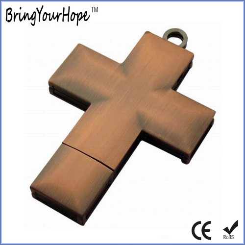 Metal Material Cross Design Jesus USB Flash Disk