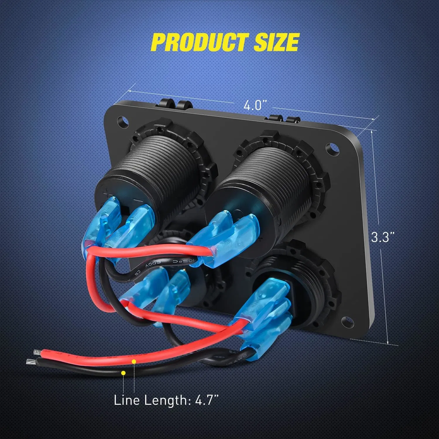 4 en 1 encendido apagado Cargador toma Panel USB doble Cargador Power Outlet LED voltímetro encendedor de cigarrillos toma LED on Interruptor basculante de apagado para camión de coches de navegación