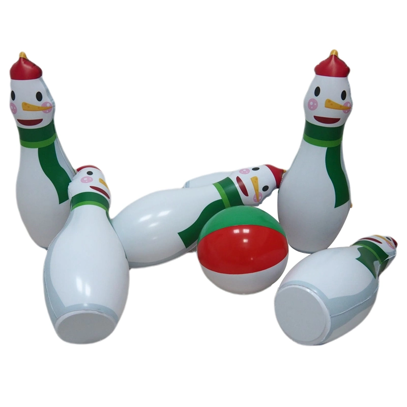 Party de Noël en PVC Jeux jouets gonflables Jeu de bowling Bonhomme de neige de jouets pour enfants