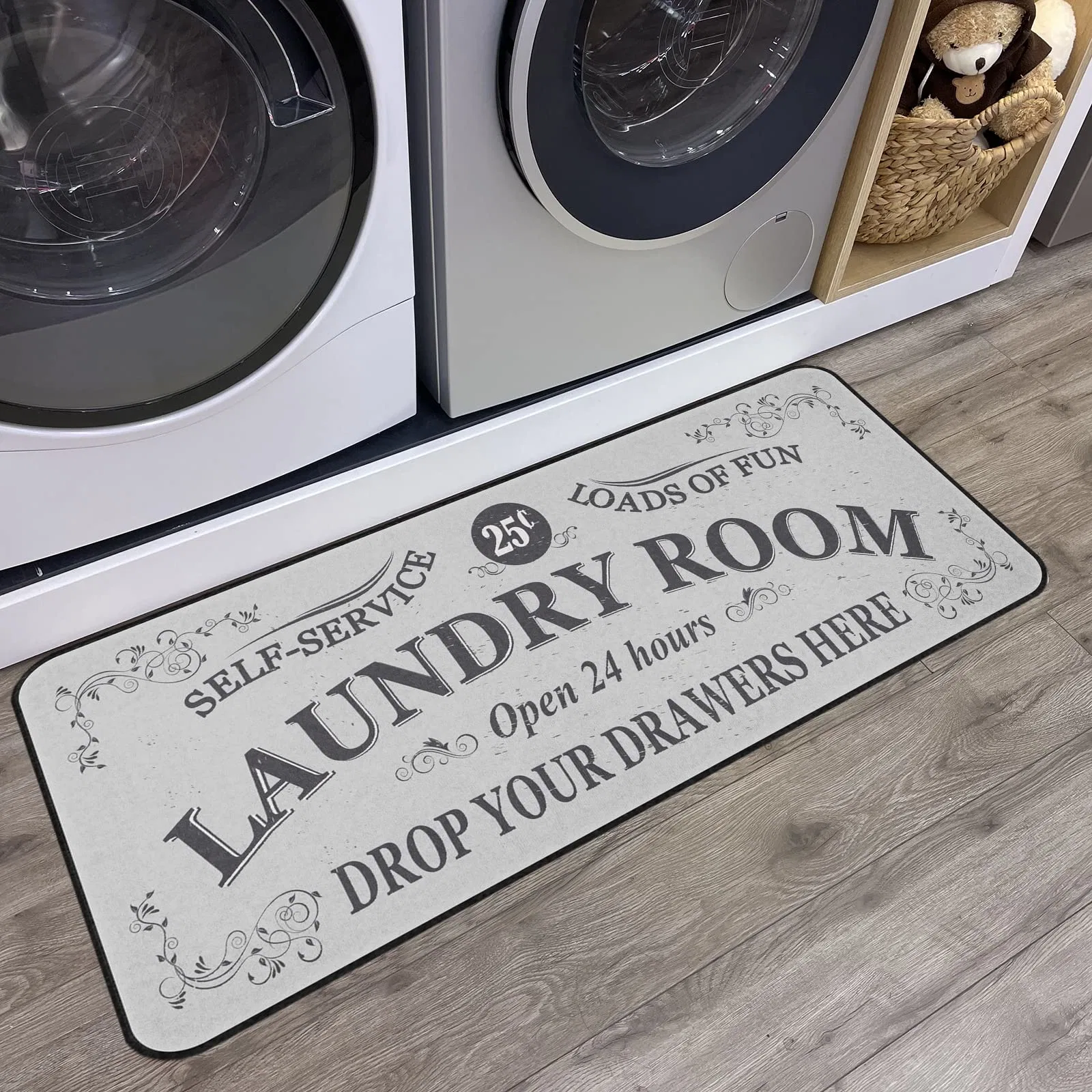 20X47inch Non Slip Laundry Mats Mudroom Laundromat Runner Farmhouse Kitchen Floor Mat Bathroom Laundry Room Decor Accessories