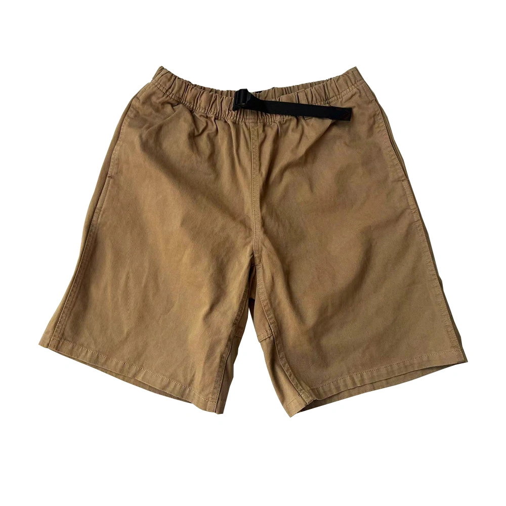 Mens Urban Casual Cotton Twill Short with Elastic Waist Summer Beach Shorts