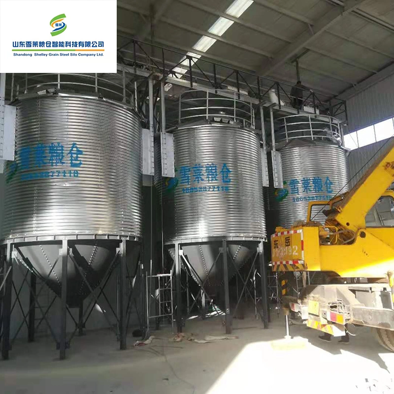 Shelley cono Bandeja de alimentación Alimentación China Hoja de acero galvanizado de proveedor de Silo Silo de grano de maíz para las bandejas de alimentación de aves de corral del Sistema de alimentación automática