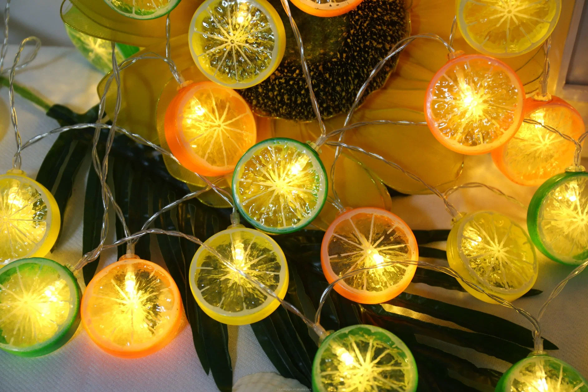 Luzes LED de fio de fadas Lemon para sala, operadas por bateria no atacado Natal de casamento