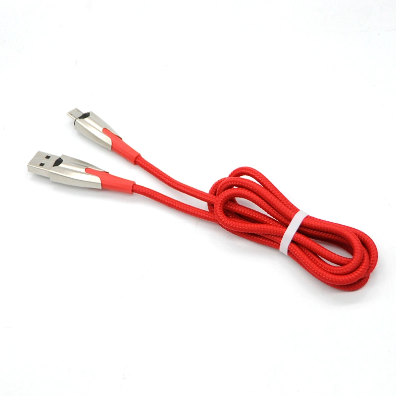 Nylon Braided Zinc Alloy Phone Accessories Micro USB Cable for Android Fast Data Sync Charger USB Cable for Samsung