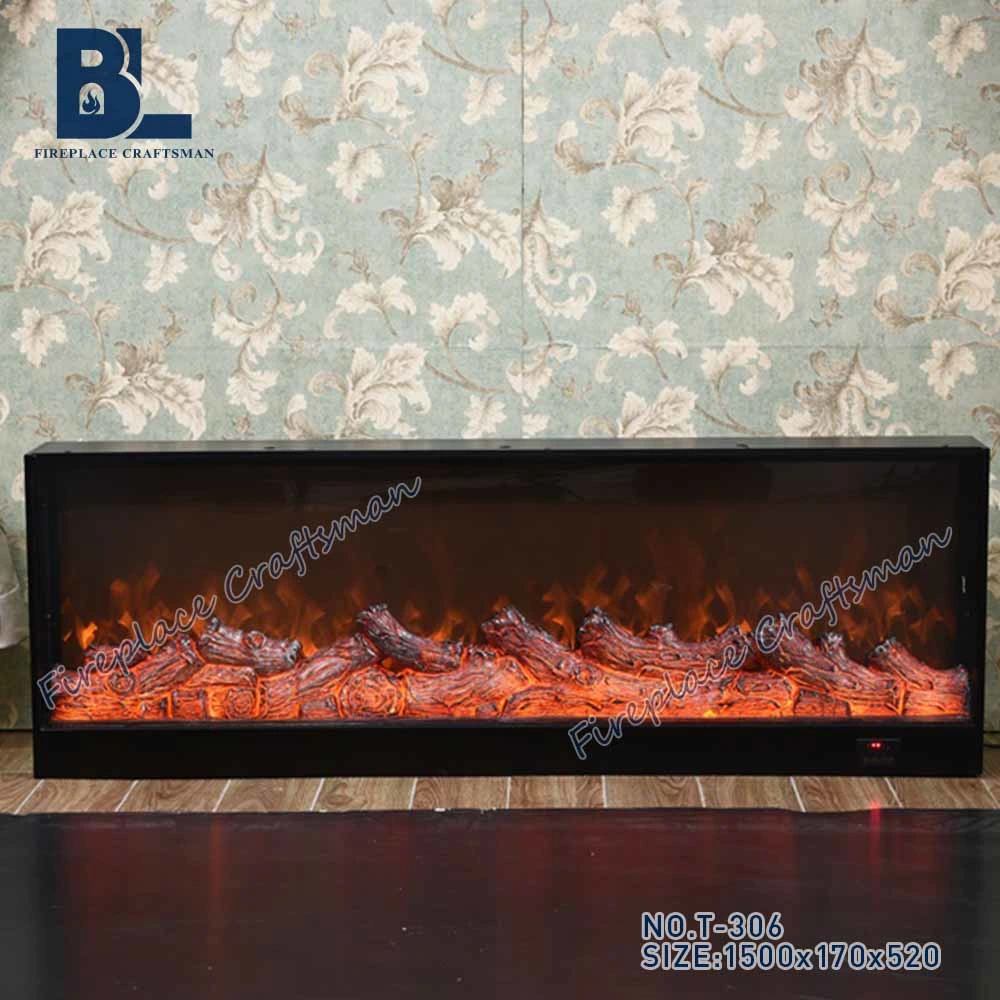 MDF Cast Iron Furnace Core LED Lights Electric Fireplace Insert Burner Stoves for Living Room Decorative