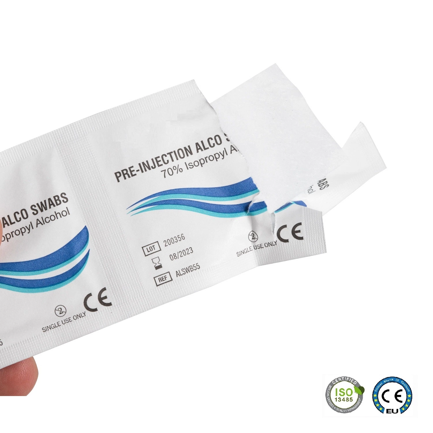 CE 100PCS Saturated 75% Ethyl Alco Pads Disposable Medical Supplies 70% Isopropyl Alcohol Pad for Disinfection Use