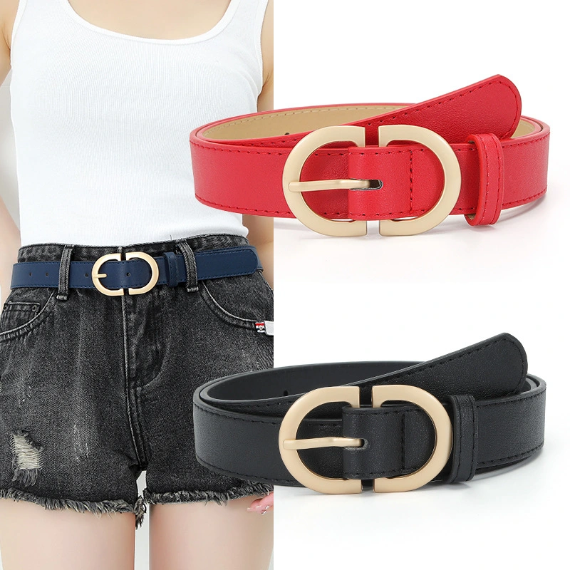 Korean Version of The New Women&prime; S Belt Trendy Coat Belt Women&prime; S Simple Buckle Waist PU Leather Belt Wholesale