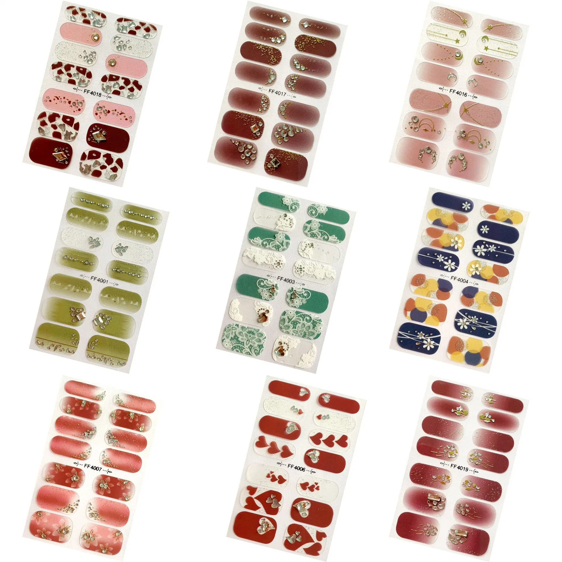 5D Full Cover Relief Nail Art Polish Stickers