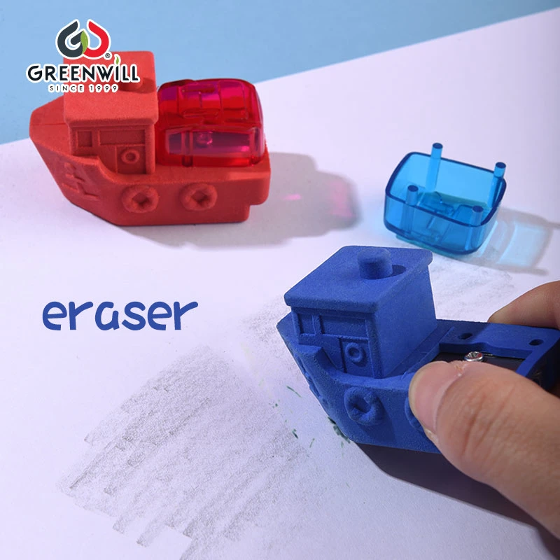 3D Ship Train Eraser with Pencil Sharpener (GW014)