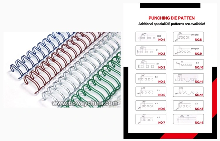 Boway Tabletop Small Office Manual Wire 3: 1 and 2: 1 Diary Book Binder Machine W25A
