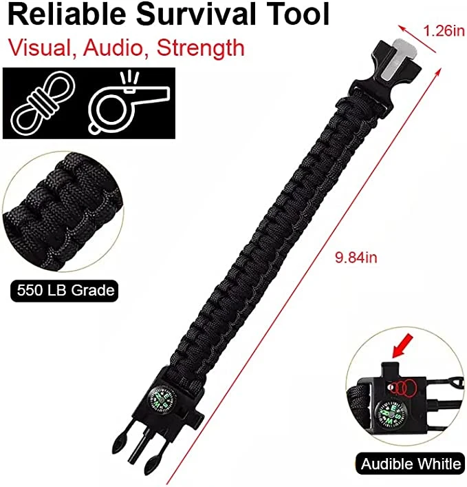 Survival Bracelets Emergency Multitools Camping Gear Kits Paracord Survival Bracelet