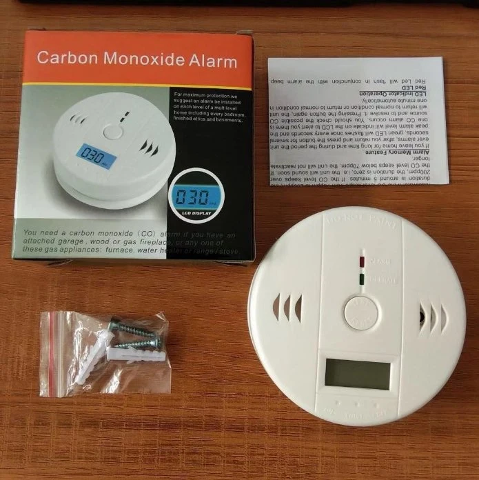 Pantalla LCD Detector de gas monóxido de carbono Co 3AAA batería Co Sensores LED de alarma Flash Detector de gas tóxico
