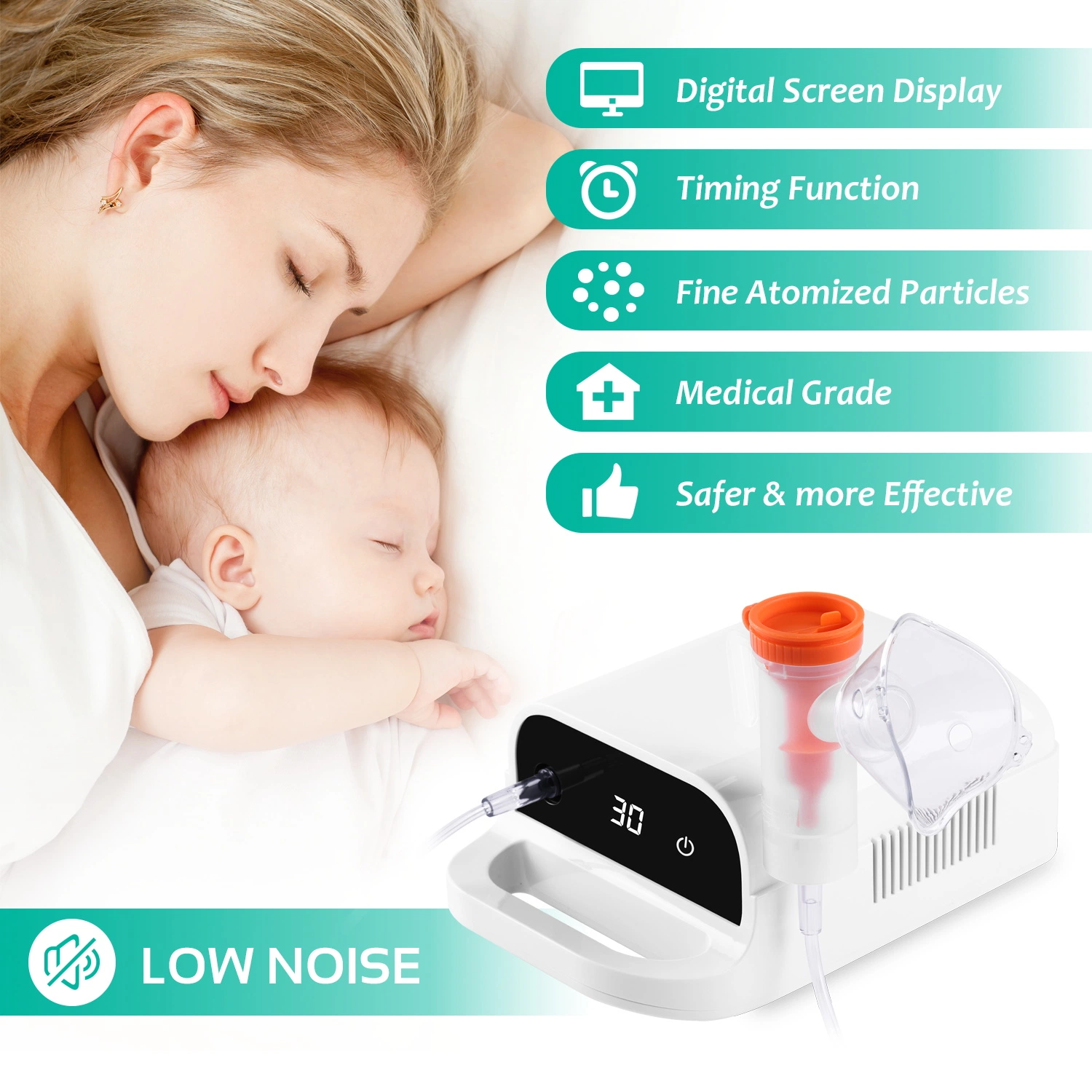 Medical Aerosol Nebulizer Homeuse Nebulizer Machine for Adults and Kids