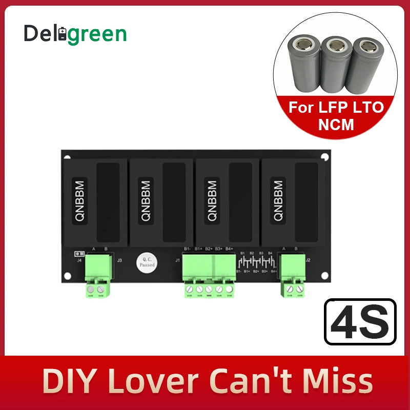 Deligreen Lithium Battery Active Equalizer Qnbbm 1-4s Balancer for Lto LiFePO4 Li-ion Nmc 18650 32650 32700 66160 Lithium-Ion Battery Pack