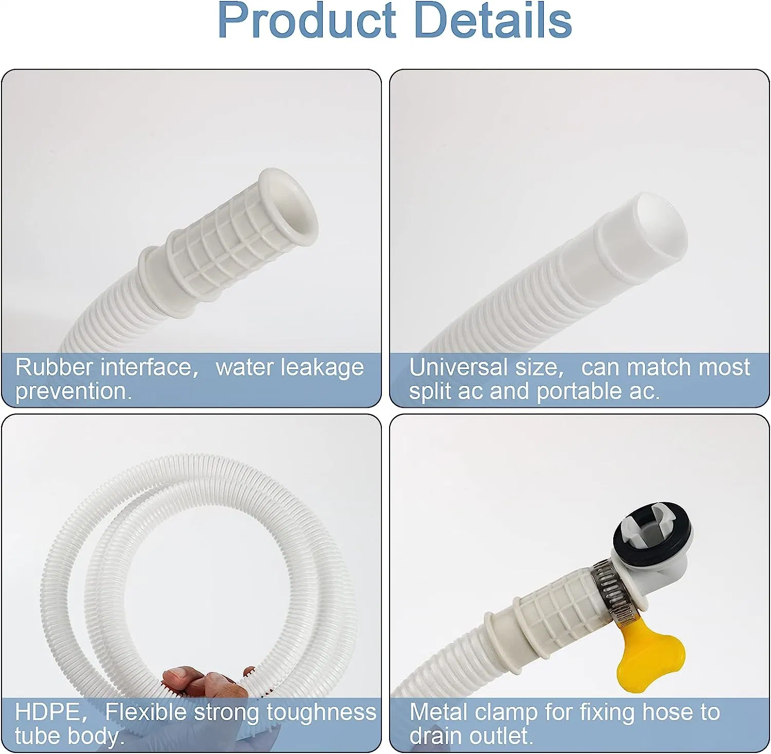 Air Conditioner Drain Hose Kit Plastic Tube for AC Condensate