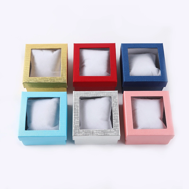 Wholesale/Supplier Customized Logo Watch Jewelry Cardboard Box Gift Packaging Pink Blue White Men's Gift Box Window Set