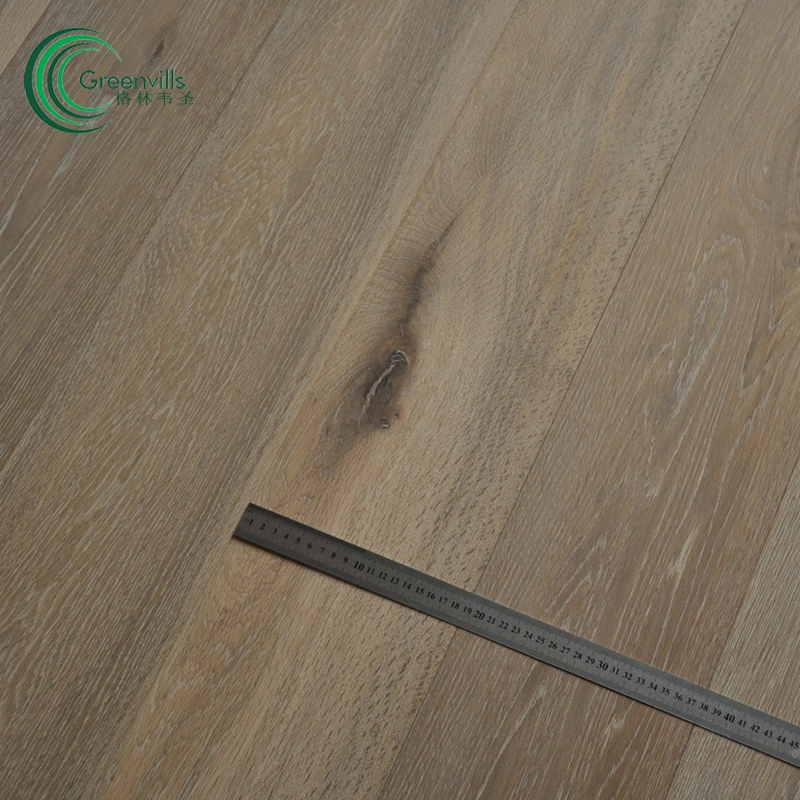 Oak Parquet Wire Brushed Smoked Wood Floor Click Locking Floating Hardwood Floor Solid Board