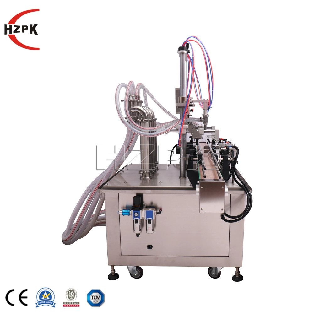 Hzpk Automatic Linear Oil Bottle Liquid Filling Machine Water Botle Packaging Filler