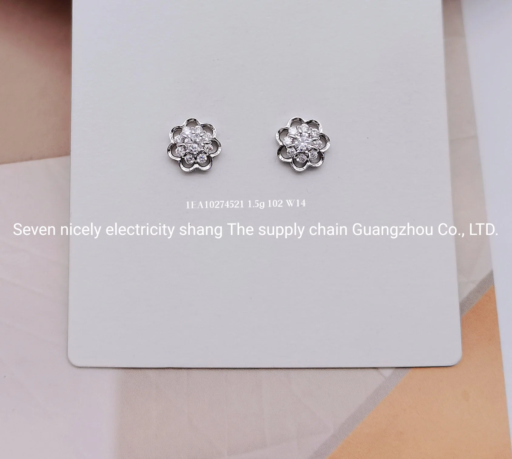 La mode argent 925 Bijoux de haute qualité avec blanc fleur Earring CZ Accessoires ODM OEM