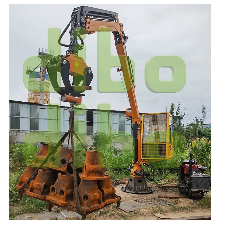 Forstwirtschaft Holzbearbeitung Hydraulischer Holzspan ATV Log Boom Holzkran Maschinen mit Kabine